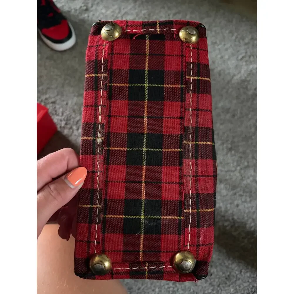 Vintage Aladdins Plaid quart thermos with food case and carrying bag